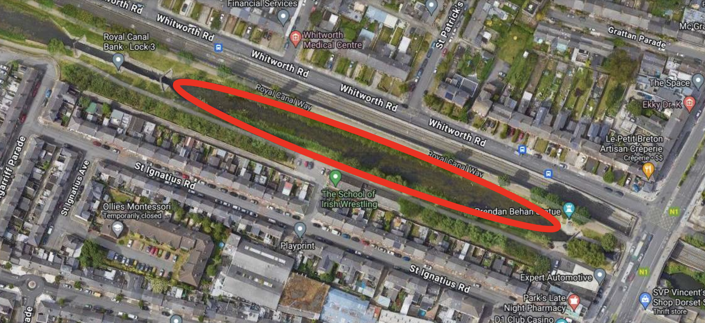 Royal Canal draining in October